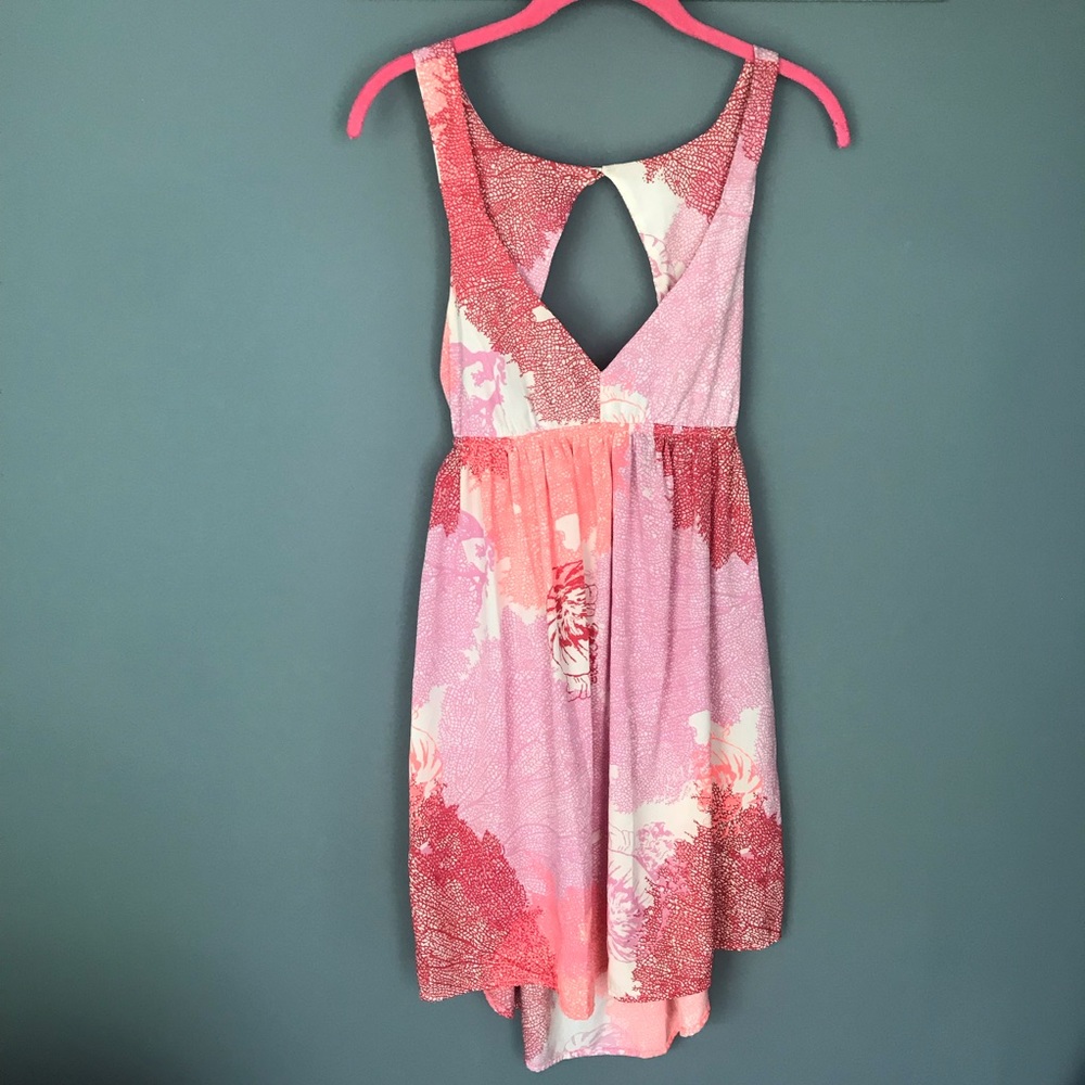 3/$20 Roxy floral printed dress, pink/white,Small